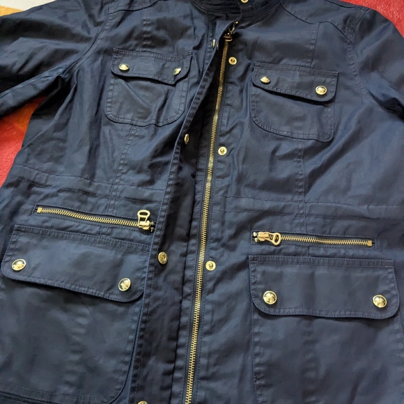 Tommy Hilfiger Navy Blue Utility Jacket Womens Large, Military Gorpcore Boho NEW - Picture 8 of 15